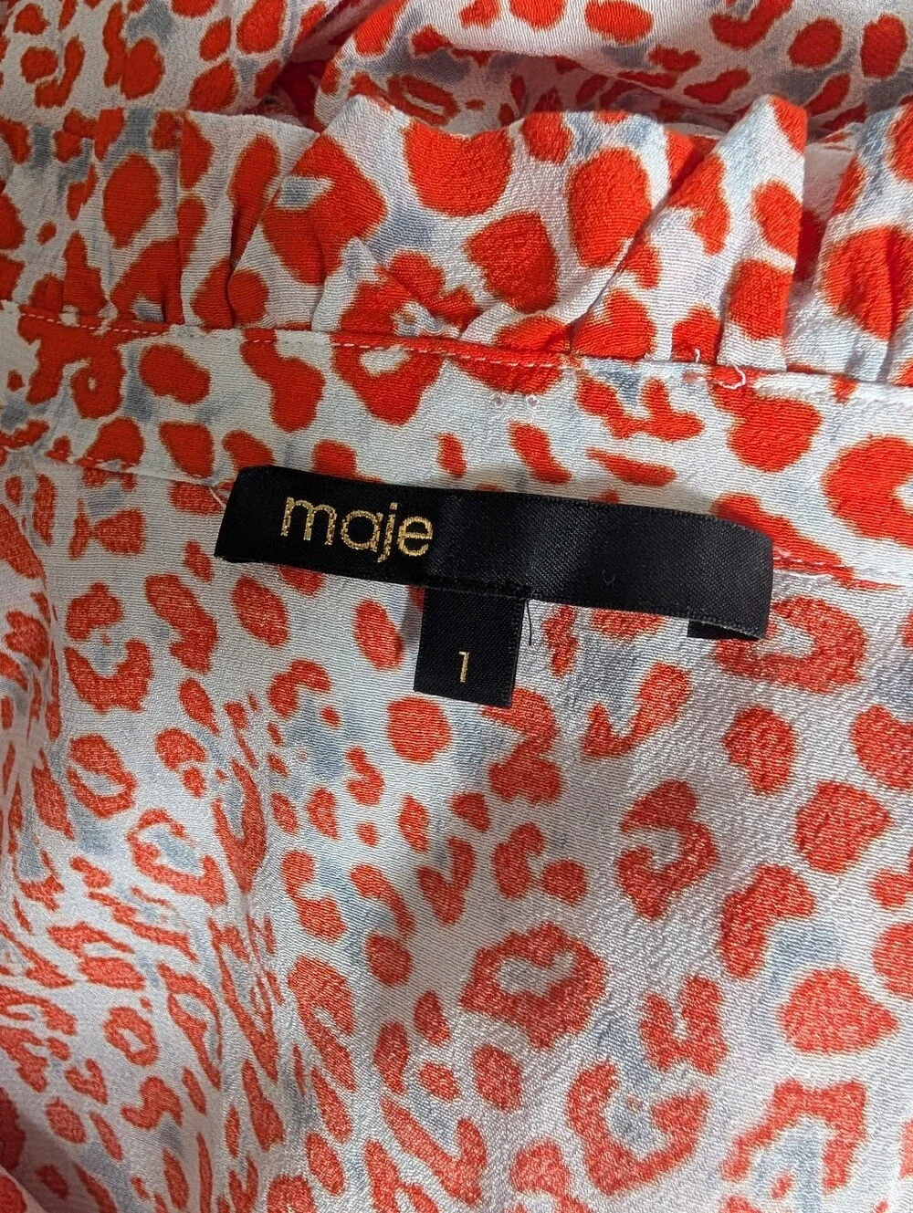 Maje Rutti Leopard Print Ruffle Mini Dress - Picture 3 of 11